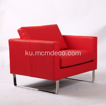 Serokê Sofa çermê Red Genuine